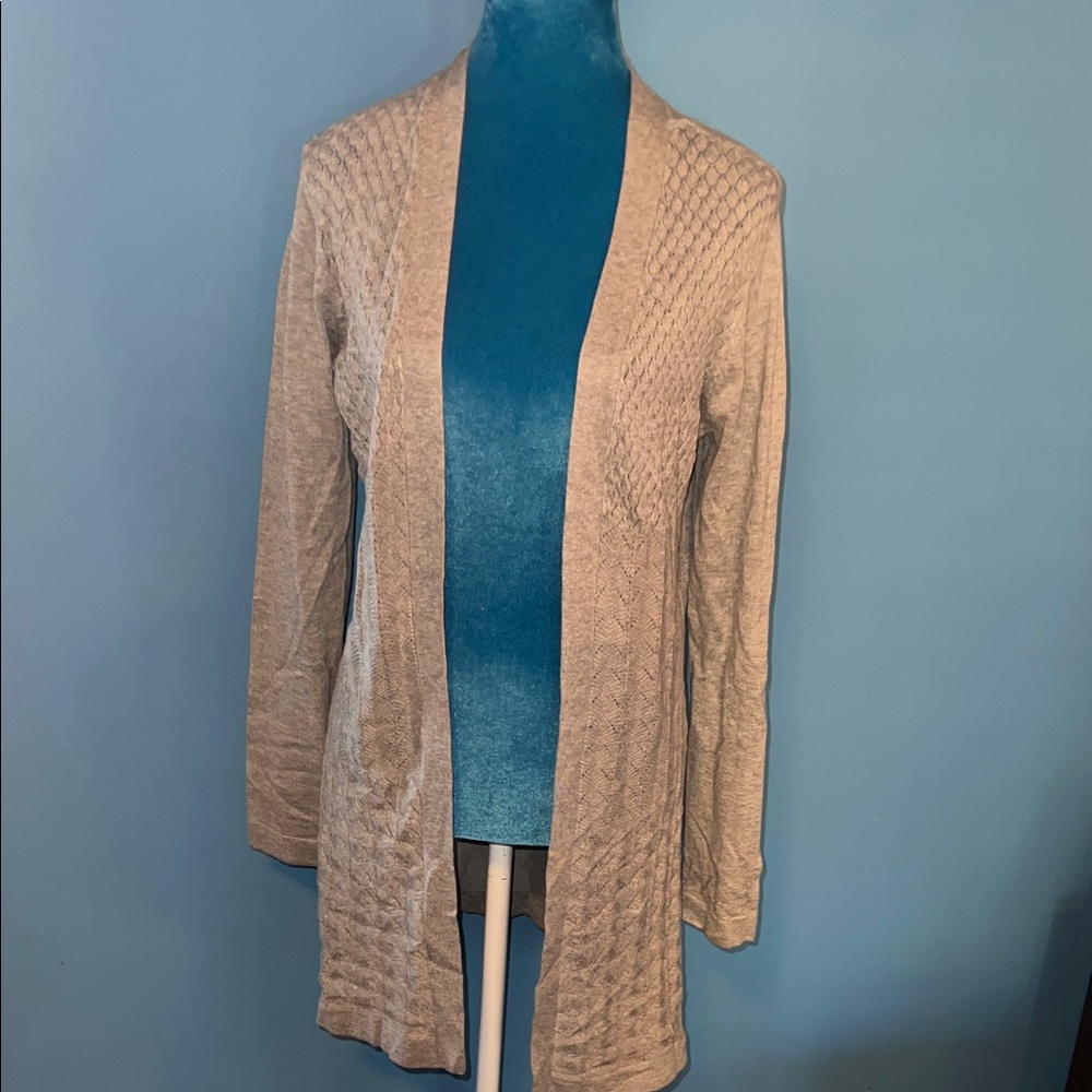 Karen Scott Light grey Open-Front Cardigan